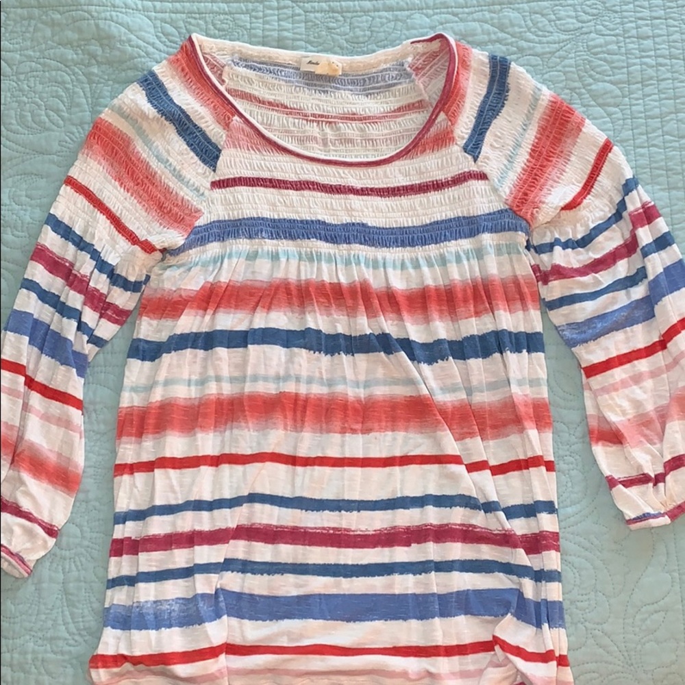 Meadow Rue Anthropologie top size 8 striped